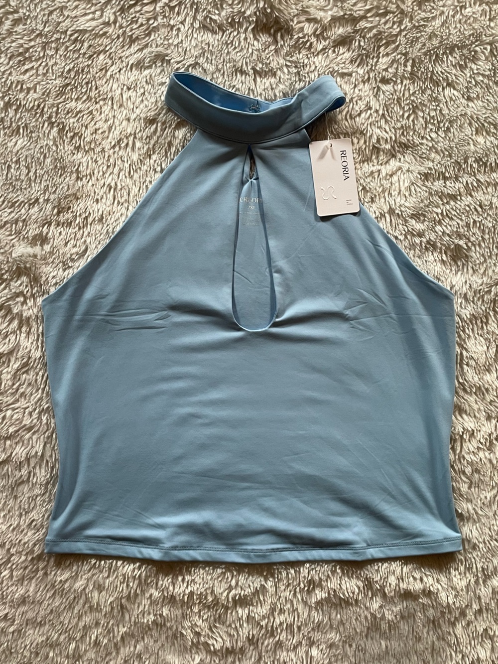 powder blue halter top